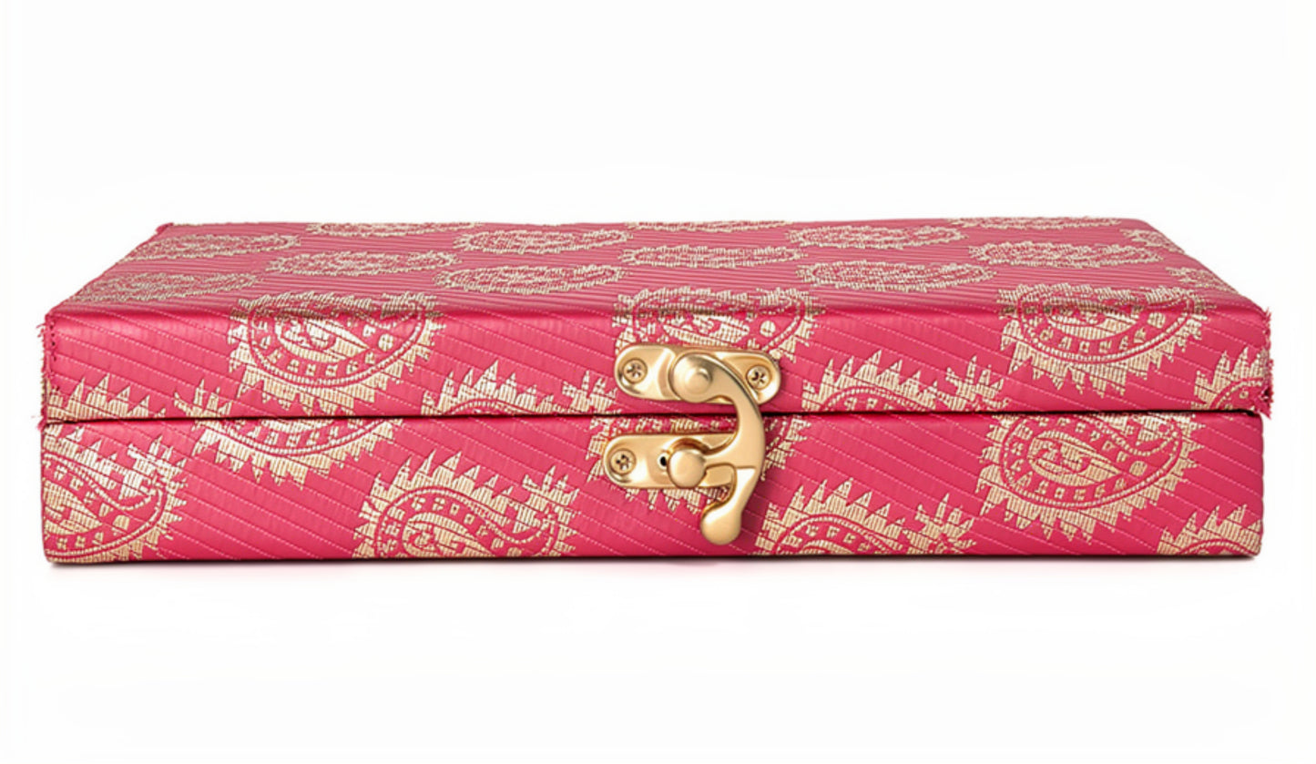 Traditional Indian Fabric-Wrapped Multi-Purpose Keepsake & Jewelry Box