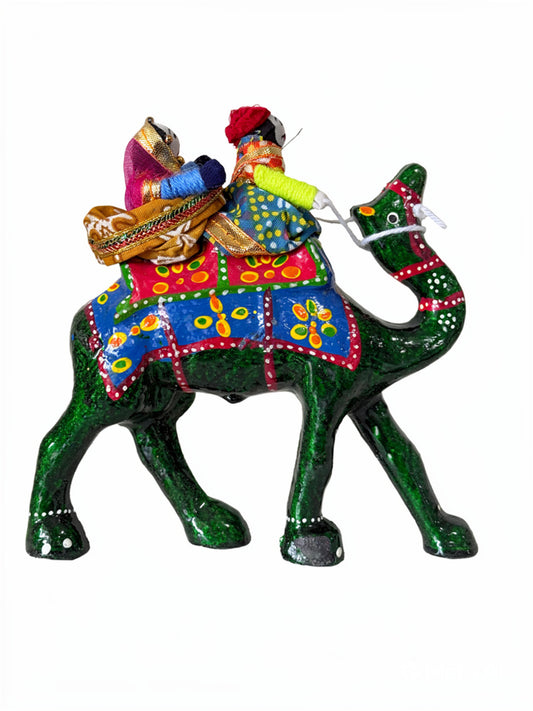 Handcrafted Terracotta Camel Figurine with Traditional Rajasthani Puppets