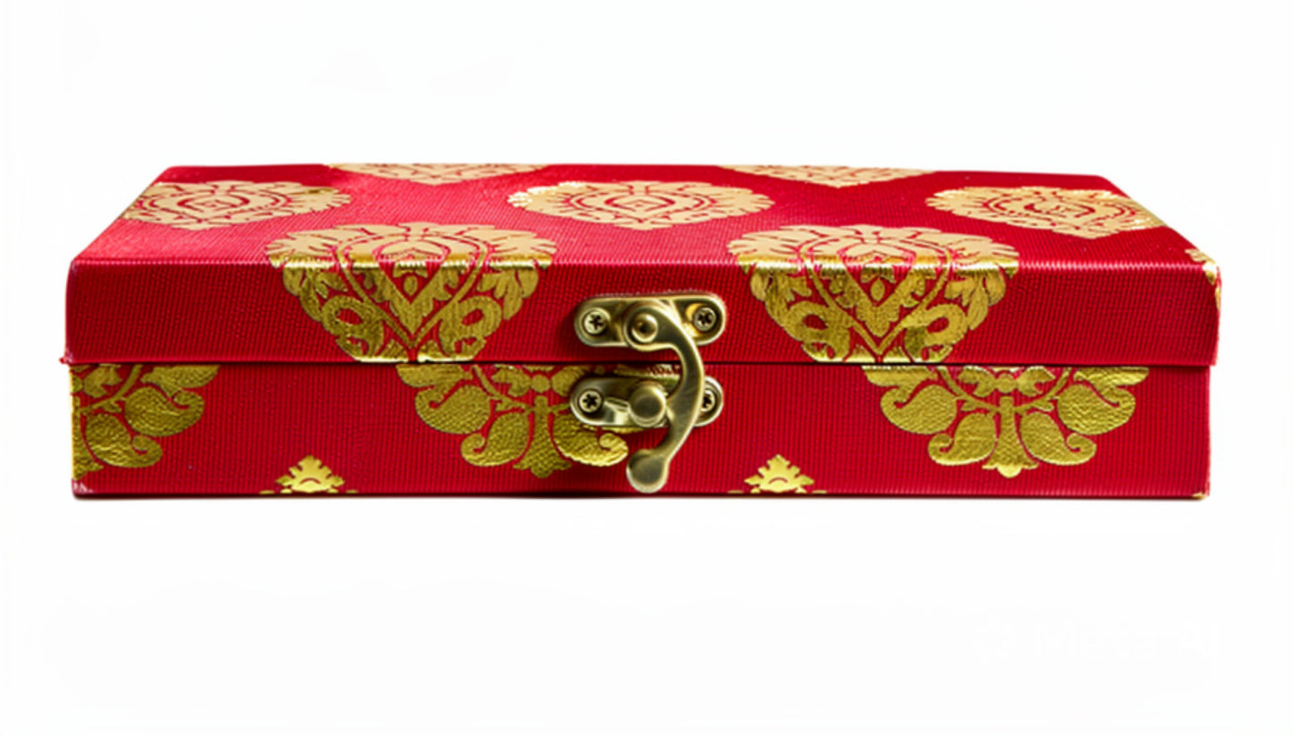 Traditional Indian Fabric-Wrapped Multi-Purpose Keepsake & Jewelry Box