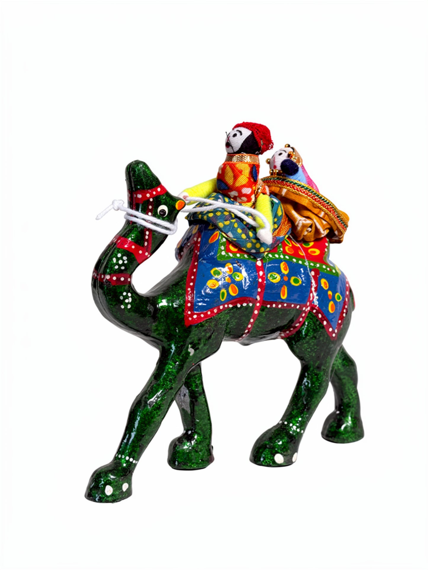 Handcrafted Terracotta Camel Figurine with Traditional Rajasthani Puppets