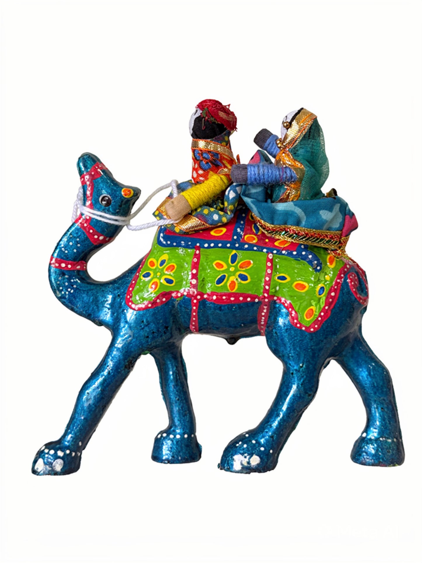 Handcrafted Terracotta Camel Figurine with Traditional Rajasthani Puppets