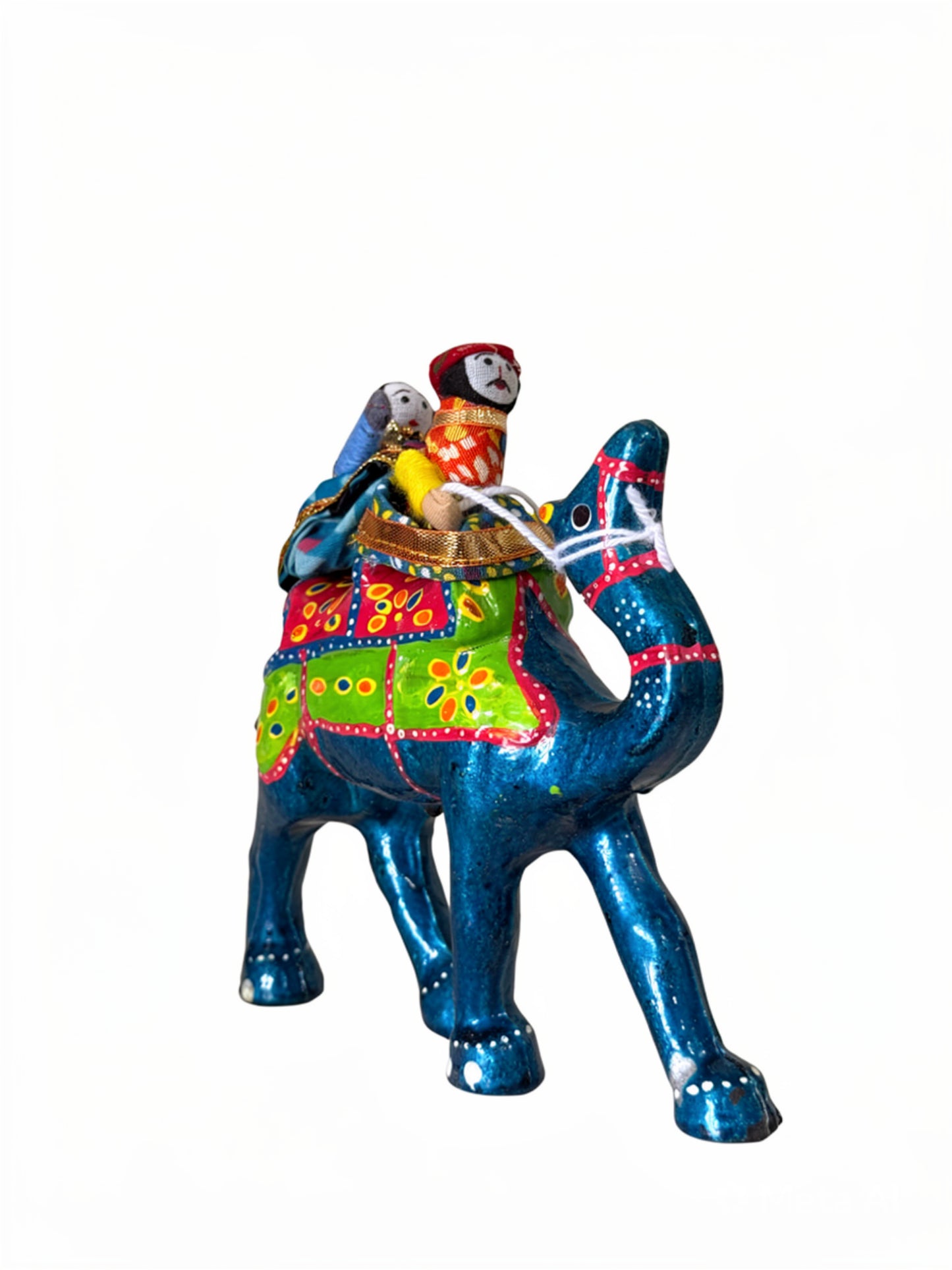 Handcrafted Terracotta Camel Figurine with Traditional Rajasthani Puppets