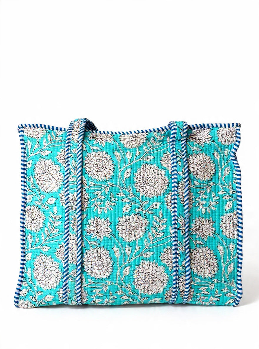 Handcrafted Cotton Quilted Tote Bag