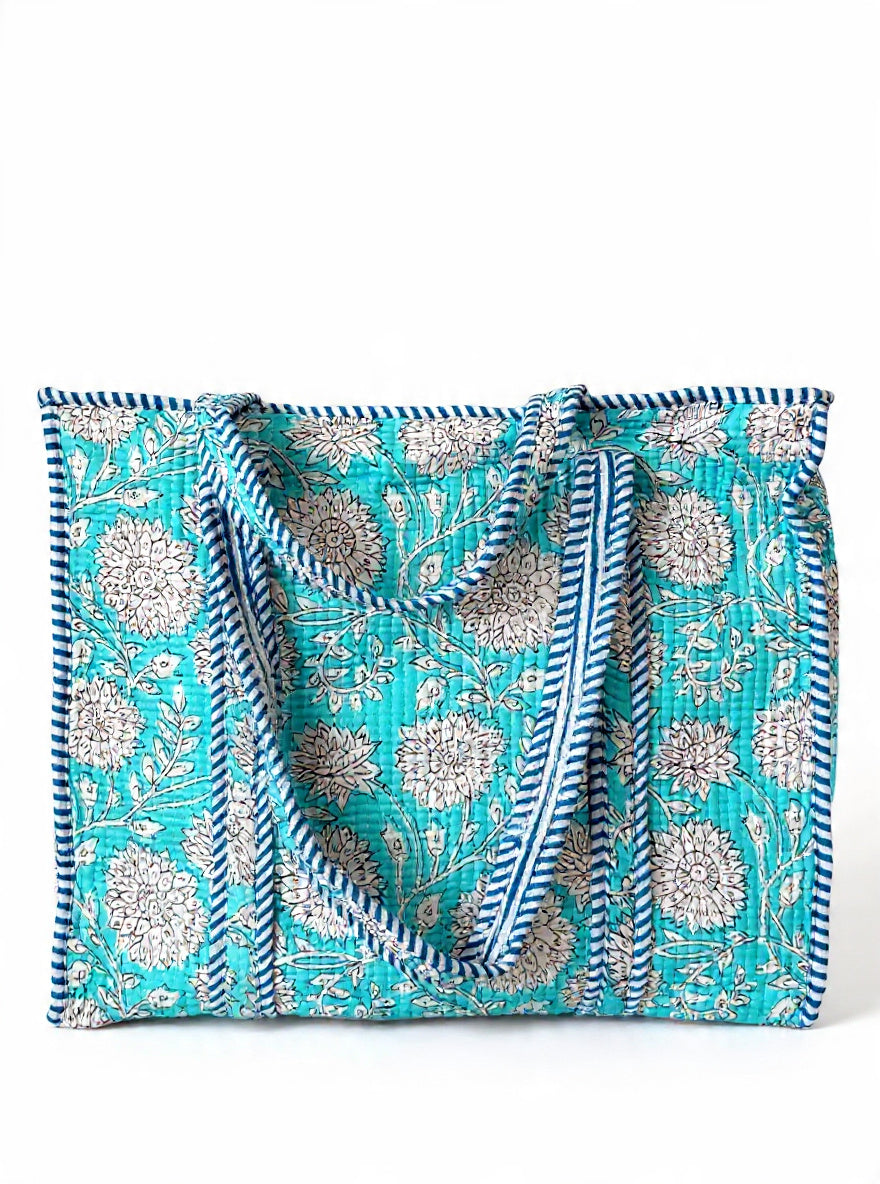 Handcrafted Cotton Quilted Tote Bag