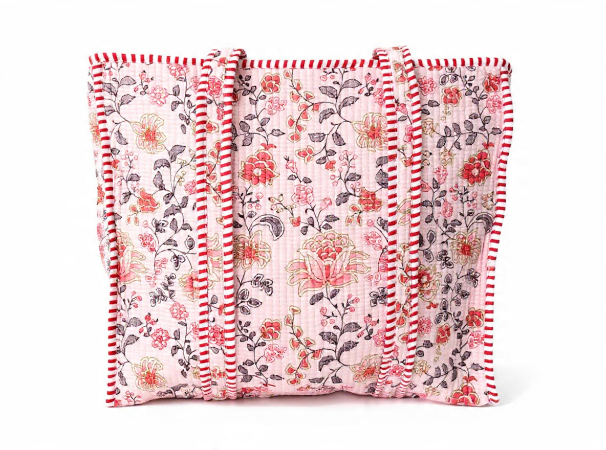 Handcrafted Cotton Quilted Tote Bag