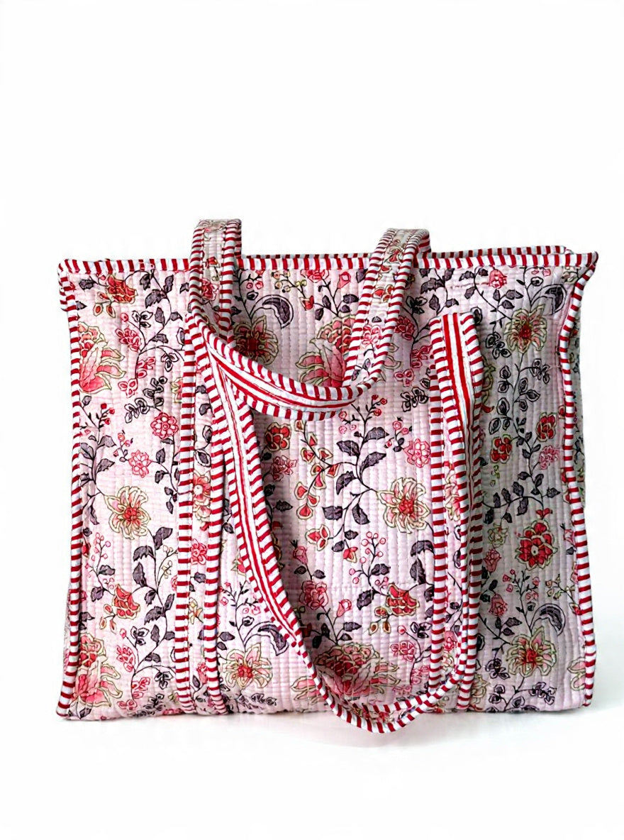 Handcrafted Cotton Quilted Tote Bag