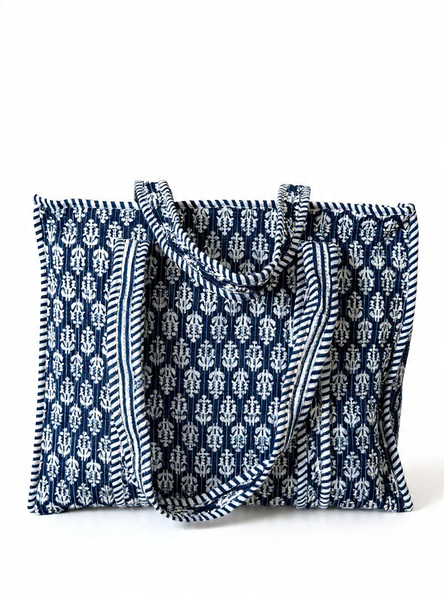 Handcrafted Cotton Quilted Tote Bag