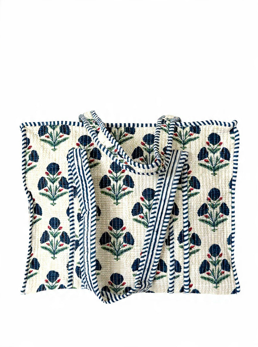 Handcrafted Cotton Quilted Tote Bag