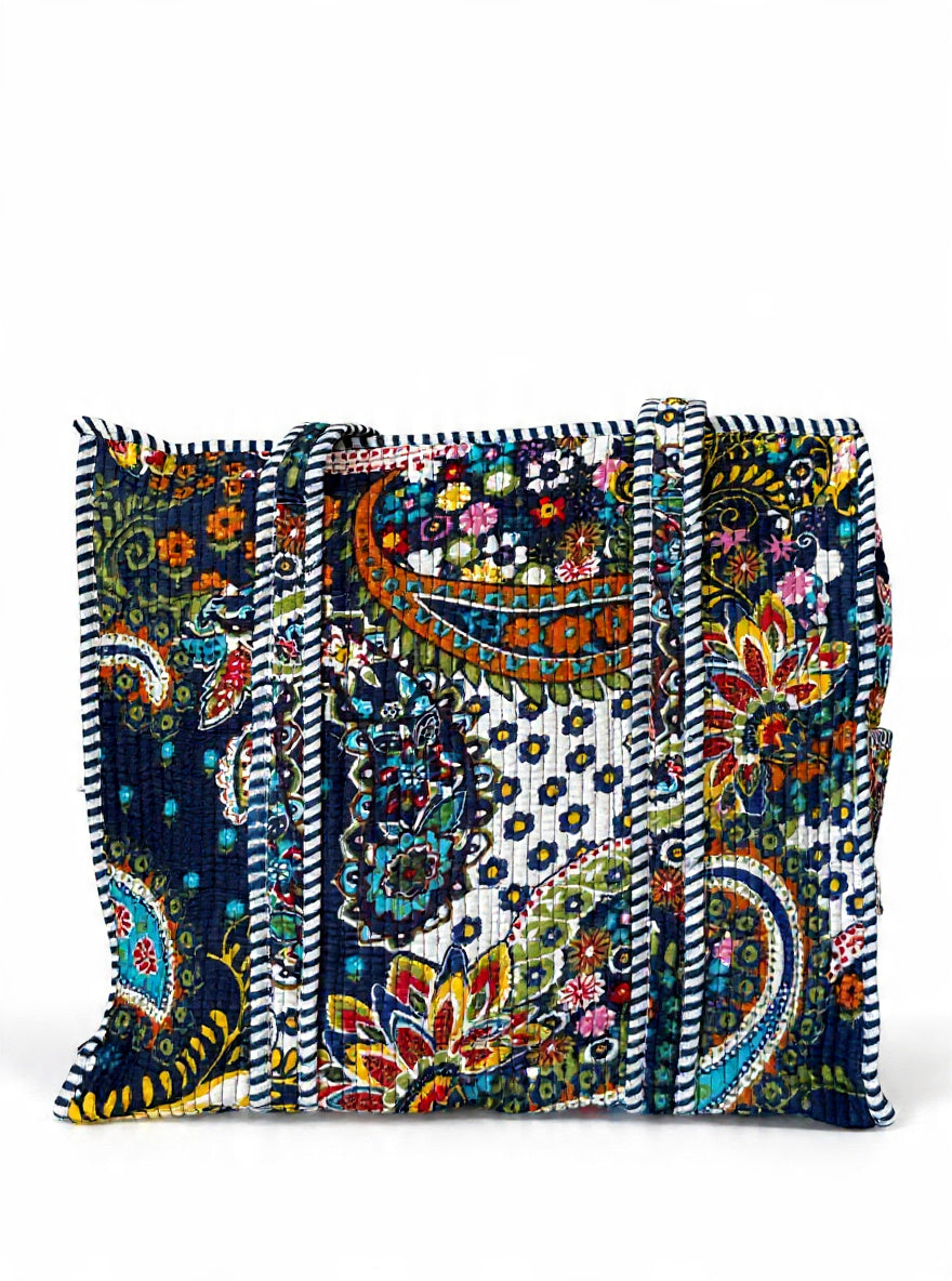Handcrafted Cotton Quilted Tote Bag