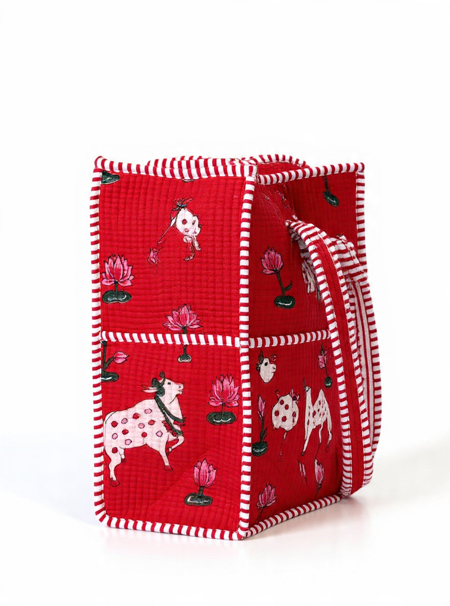 Handcrafted Cotton Quilted Tote Bag