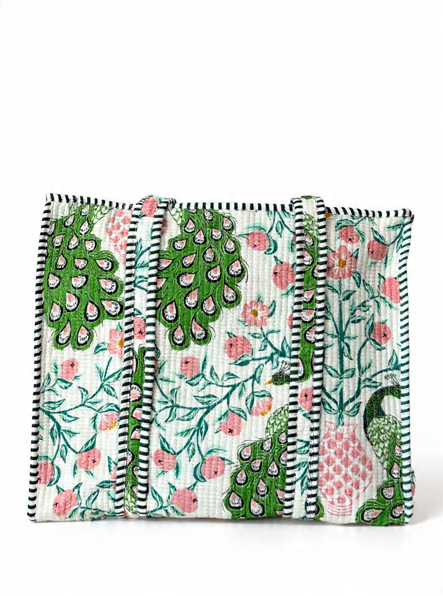 Handcrafted Cotton Quilted Tote Bag