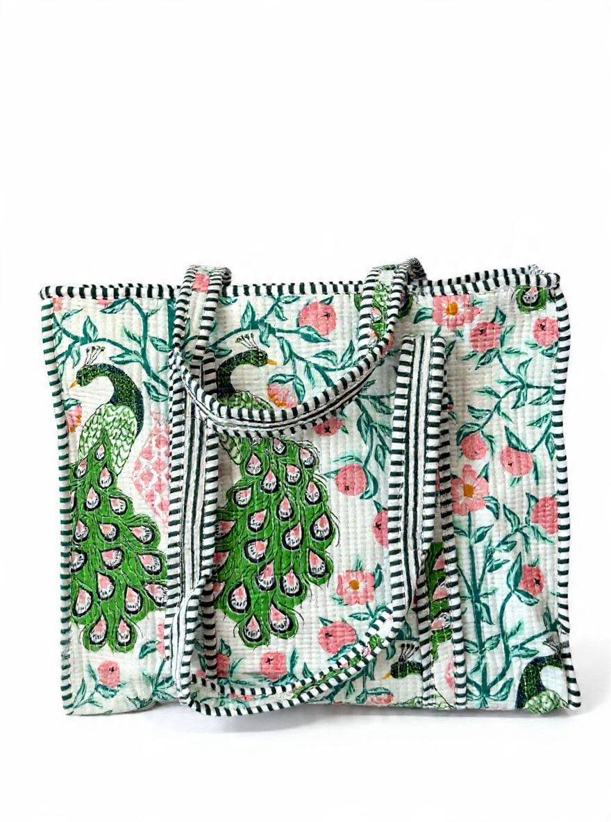 Handcrafted Cotton Quilted Tote Bag